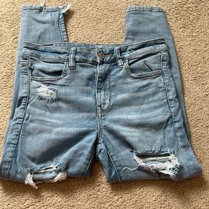American Eagle High-Waisted ripped jeans